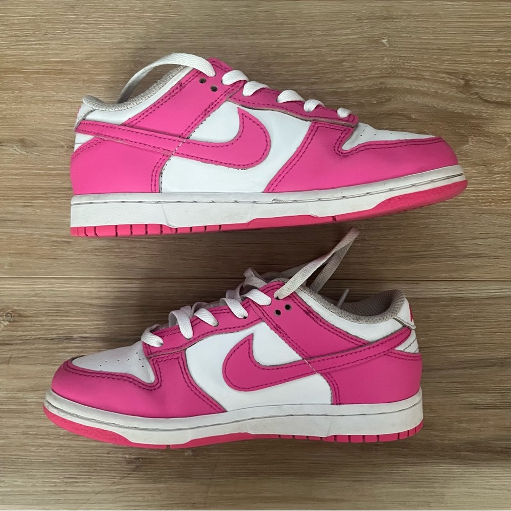 Nike Kids Pink and White Dunk Sneakers